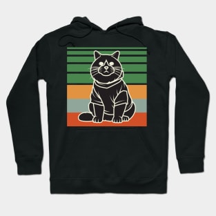 Vintage Cute Cat Wearing Hoddie Hoodie